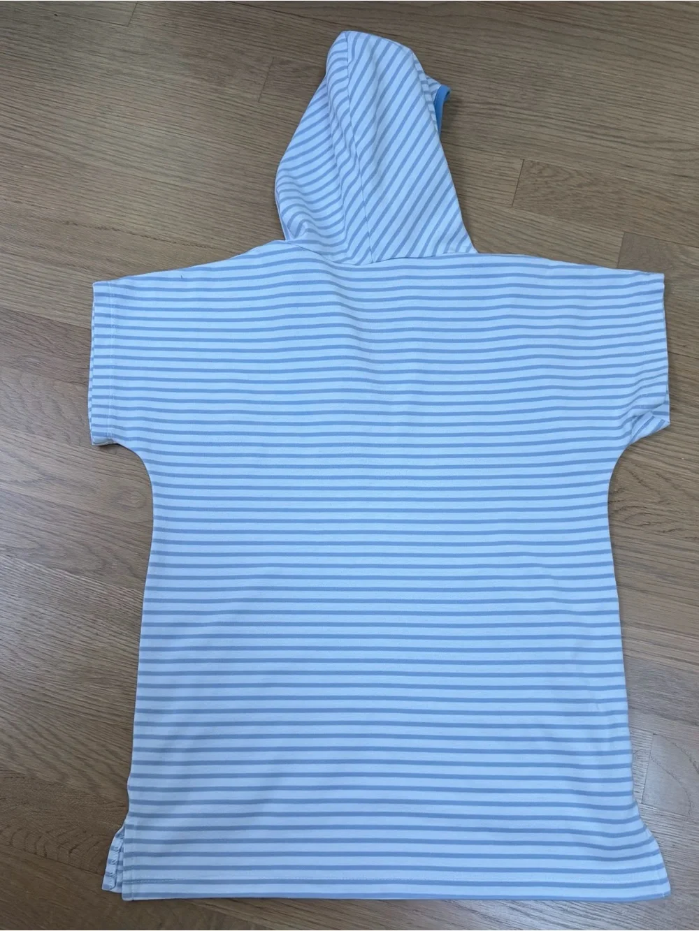 Little English Blue & White Striped Hooded Swim Poncho Popover Pool Beach